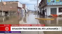Chimbote: Calles inundadas tras desborde del río Lacramarca