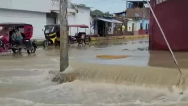 Inundación de las calles de Chongoyape tras la activación de quebradas / Fuente: Canal N