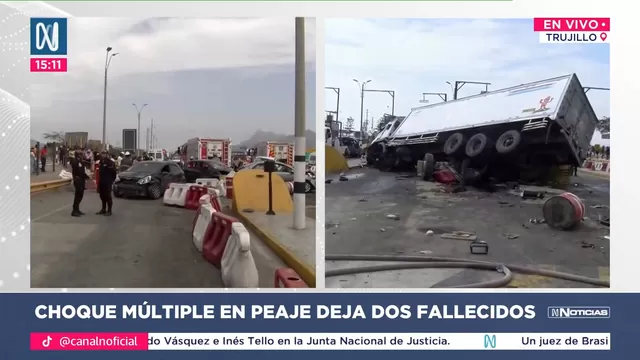 Choque múltiple en Trujillo: Al menos dos fallecidos luego que un camión embistiera varios vehículos