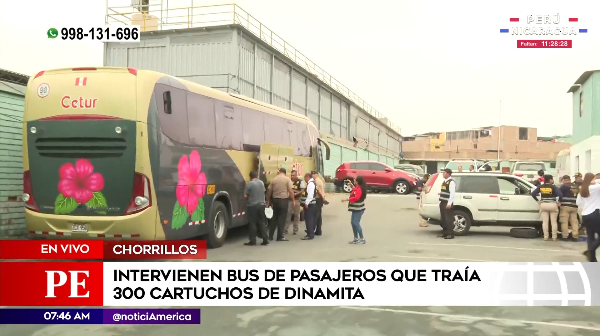Bus intervenido en Chorrillos. Foto: América Noticias