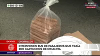Chorrillos: Bus interprovincial intervenido por llevar 300 cartuchos de dinamita
