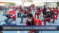 Chorrillos: Continúa vacunación contra el coronavirus a bomberos 