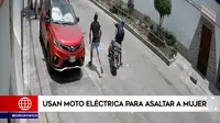 Chorrillos: Delincuentes usan moto eléctrica para robar a mujer