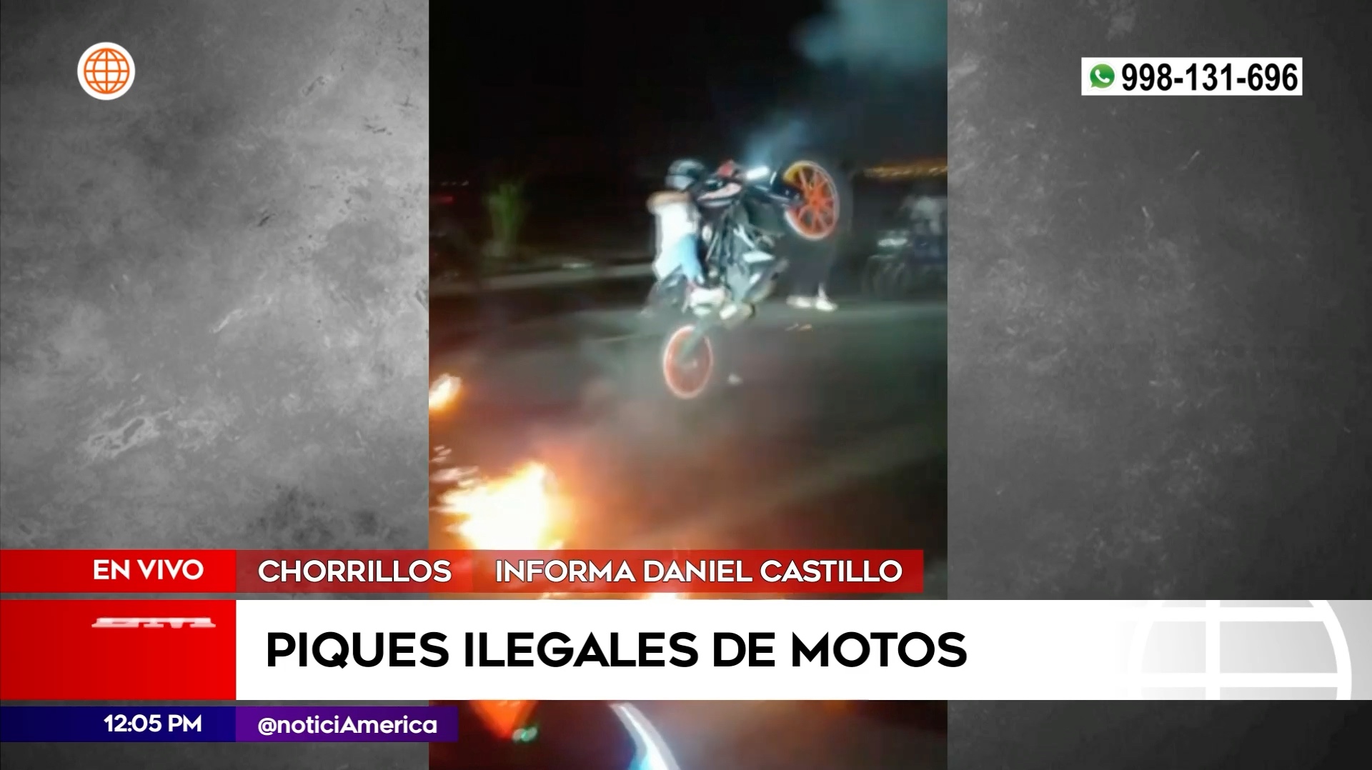 Piques ilegales de motos en Chorrillos. Foto: América Noticias