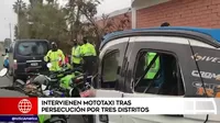 Chorrillos: Intervienen mototaxi tras persecución por tres distritos