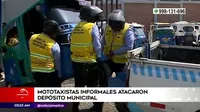Chorrillos: Mototaxistas informales atacaron depósito municipal