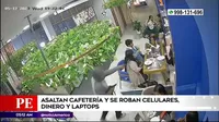 Chorrillos: Sujetos asaltaron cafetería y robaron celulares, dinero y laptops