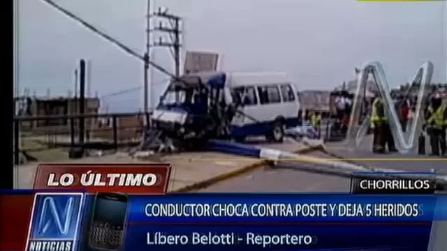 Chorrillos: accidente vehicular dejó 6 heridos