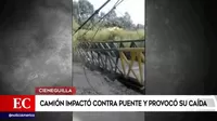 Cieneguilla: Choque de camión provocó la caída de puente peatonal y perjudica a pobladores