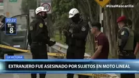 Panamericana Sur: Sujetos en moto lineal asesinaron a tiros a ciudadano extranjero