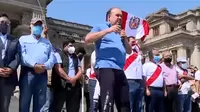 Rafael López Aliaga encabezó marcha contra la candidatura presidencial de Pedro Castillo
