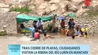Ciudadanos visitan la ribera del río Lurín en Manchay tras cierre de playas 