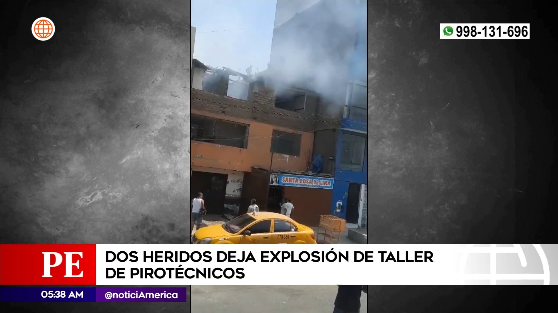 Explosión en local clandestino de pirotécnicos en Comas. Foto: América Noticias