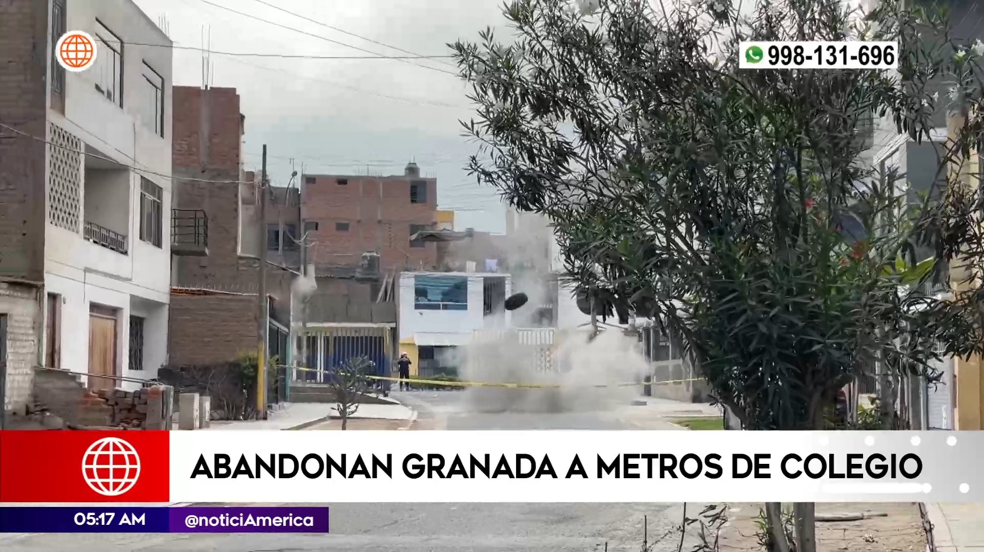 Hallan granada cerca de colegio en Comas. Foto: América Noticias