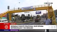 Comas: Municipalidad de Lima reparó puente peatonal que estaba deteriorado y en desuso