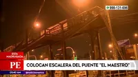 Comas: Municipio de Lima colocó escalera en puente que estaba a punto de colapsar
