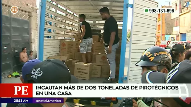 Comas: Policía decomisó más de dos toneladas de pirotécnicos en vivienda