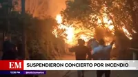 Concierto de Marisol fue suspendido tras incendio de gran magnitud