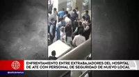 Enfrentamiento entre extrabajadores de Hospital de Ate con personal de seguridad de nuevo local