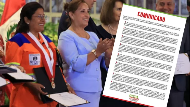Congresista emitió un extenso comunicado luego de las críticas recibidas por reconocimiento / Foto: Presidencia del Perú