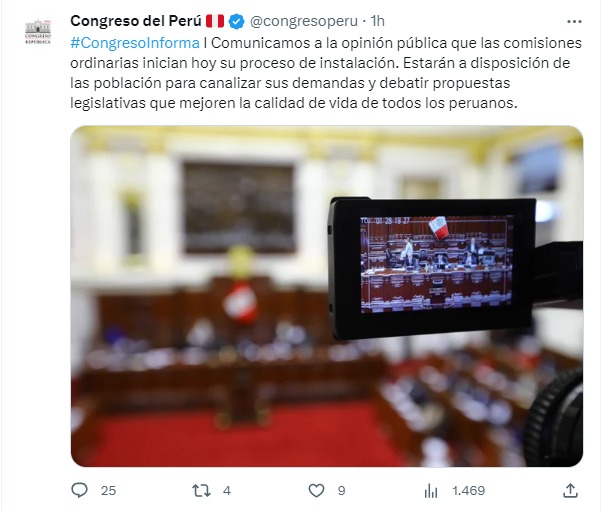 Foto: Twitter/Congreso de la República