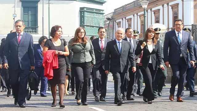 César Villanueva y sus ministros. Foto: Andina