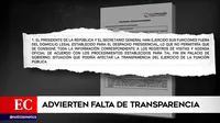 Contraloría advierte falta de transparencia en la gestión de Pedro Castillo