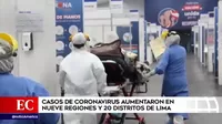 Coronavirus: Casos positivos aumentaron en 9 regiones del país y 20 distritos de Lima