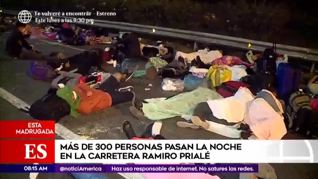 Coronavirus: Personas que buscan llegar a San Martín durmieron en autopista Ramiro Prialé