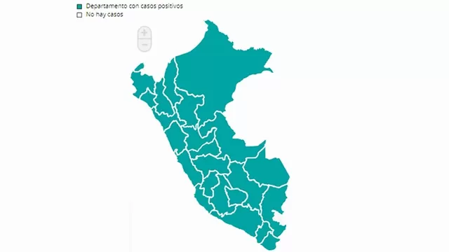 Mapa interactivo muestra el avance del coronavirus en cada región del Perú. Foto: Captura