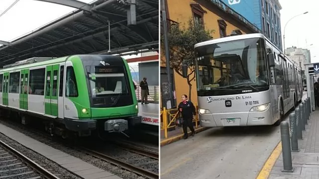 La Línea 1 del Metro de Lima y el Metropolitano / Foto: archivo Andina