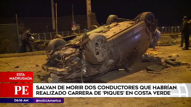 Costa Verde: salvan de morir dos conductores que habrían realizado 'piques' 