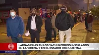 COVID-19: Se registran largas filas en los vacunatorios instalados en La Videna y el Estadio Monumental 