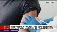 COVID-19: Un tercio de los peruanos no estaría dispuesto a vacunarse contra el virus