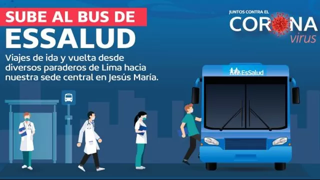 Los buses conducirán personal de salud a la sede en Jesús María. Foto:. EsSalud