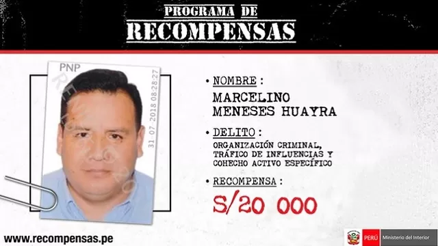 Marcelino Meneses Huayra. Foto: Mininter