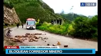 Cusco: Bloquean corredor minero de Chumbivilcas 
