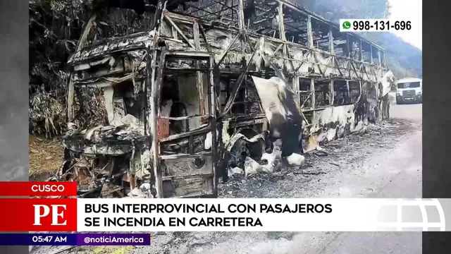 Cusco: Bus interprovincial se incendió en carretera