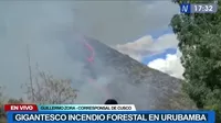 Cusco: Gigantesco incendio forestal en Urubamba