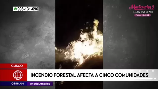 Cusco: Incendio forestal afecta a cinco comunidades