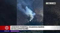 Cusco: Incendio forestal ocasiona daños en Ollantaytambo