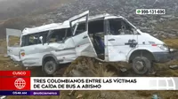 Cusco: Tres colombianos entre las víctimas de caída de bus a abismo