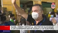 Daniel Urresti criticó al JNE por no sancionar a los candidatos que no acatan la ley electoral