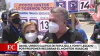 Daniel Urresti calificó de populista a Lescano por proponer recobrar el Huáscar