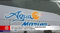 Delincuentes disparan y asaltan bus de orquesta Agua Marina