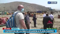 Expertos de la ONU evalúan daños ocasionados en la playa Cavero tras derrame de petróleo