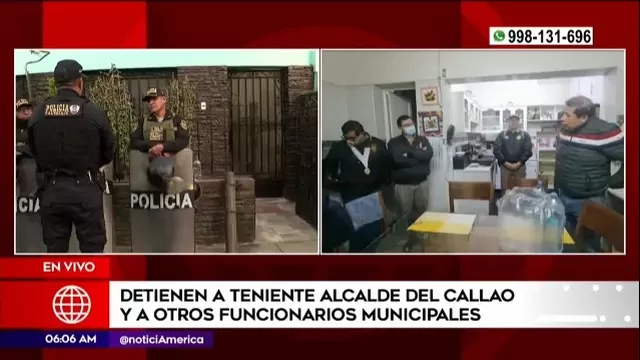 Detienen a teniente alcalde del Callao y a otros funcionarios municipales