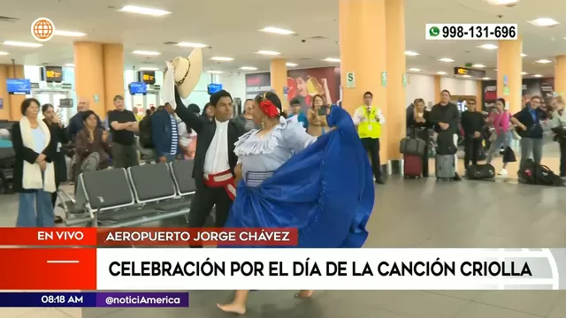 Día de la Canción Criolla: Aeropuerto Jorge Chávez recibe a turistas con bailes típicos