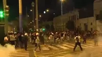 Disturbios y caos durante manifestaciones en el Centro de Lima