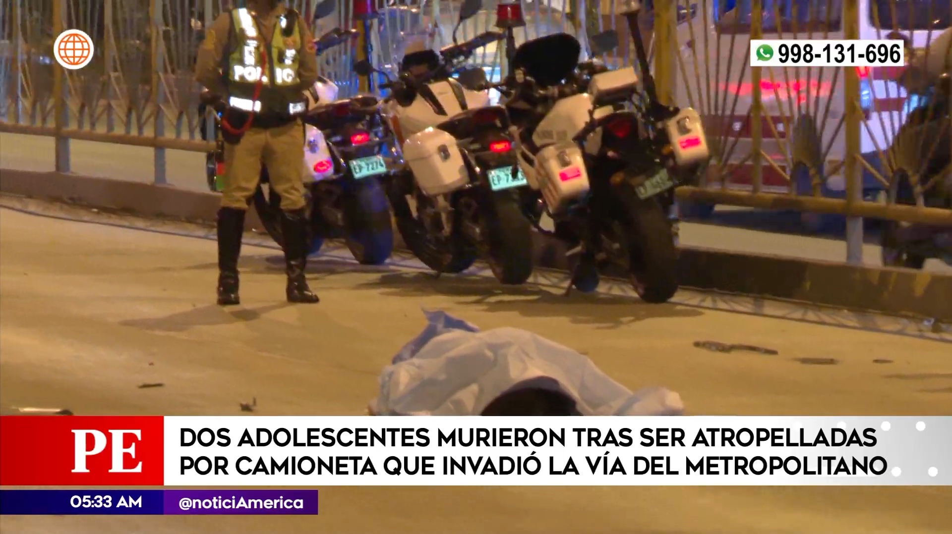 Accidente de tránsito en la vía del Metropolitano. Foto: América Noticias